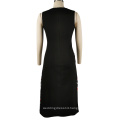 2020 Women Black Bodycon Dress Sleeveless Tight Embroidered Midi Dresses For Women